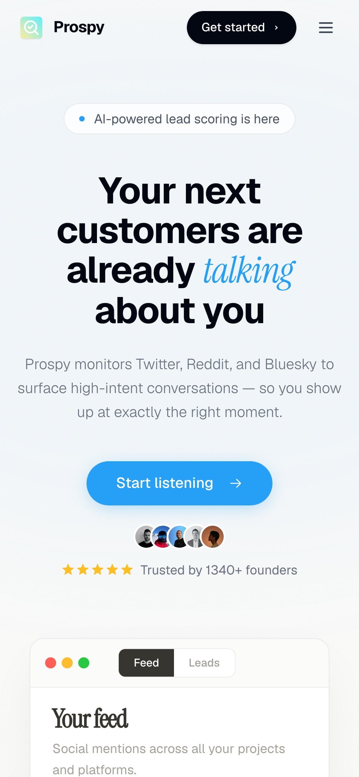 Prospy op mobiel